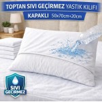 Toptan sıvı geçirmez yastık kılıfı kapaklılı 50x70cm+20cm paylı